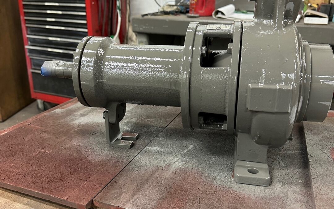 Industrial iron Worthington D814 pump here in Thelco Workshop