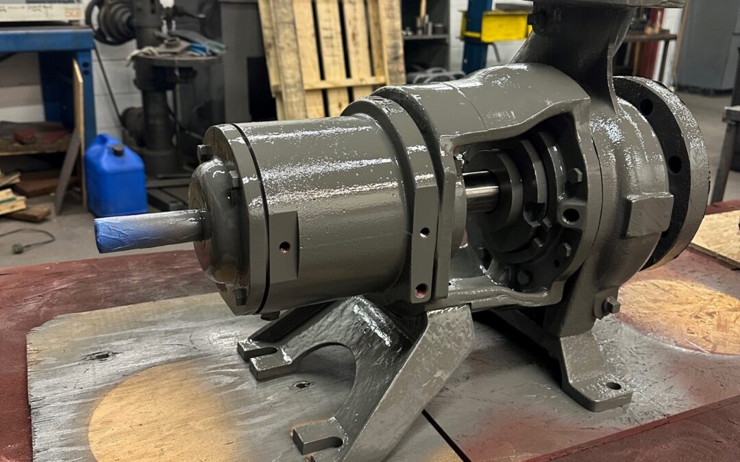 Thelco-built Worthington D1012 4x3x6 all-iron centrifugal pump assembled for industrial service
