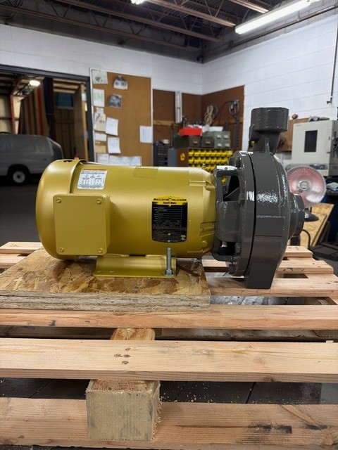 Worthington Pumps D824 2.5x1.5x8 standard fitted pump motor mounted on a 3 HP motor