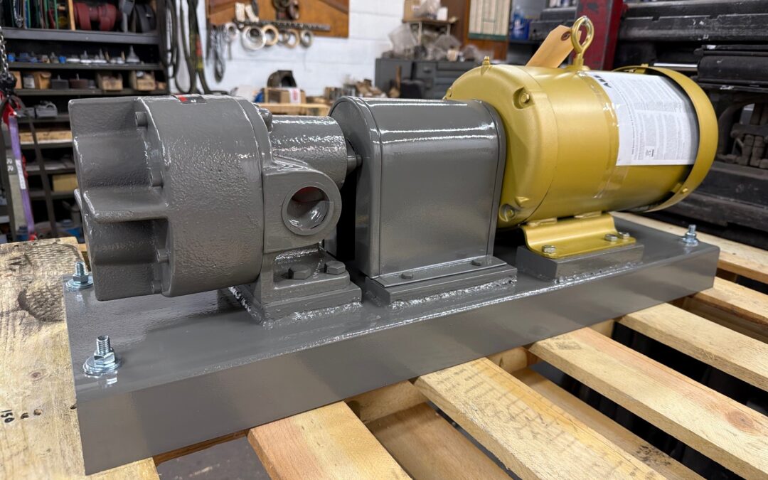 Worthington Pumps 6GASMODO gear pump with 5 HP motor and coupling guard
