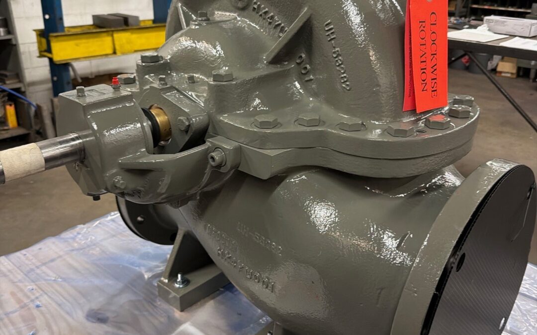 Worthington 8LR-12 horizontal split-case pump standard fitted with 12.00-inch impeller